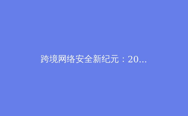 跨境网络安全新纪元：2024年全球VPN技术演进与合规使用指南