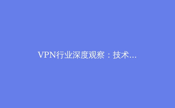 VPN行业深度观察：技术演进、政策博弈与未来网络安全格局 - 3