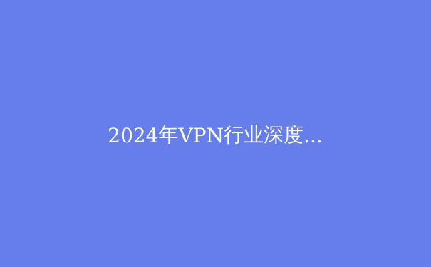 2024年VPN行业深度洞察：技术演进、法规挑战与用户选择指南 - 3